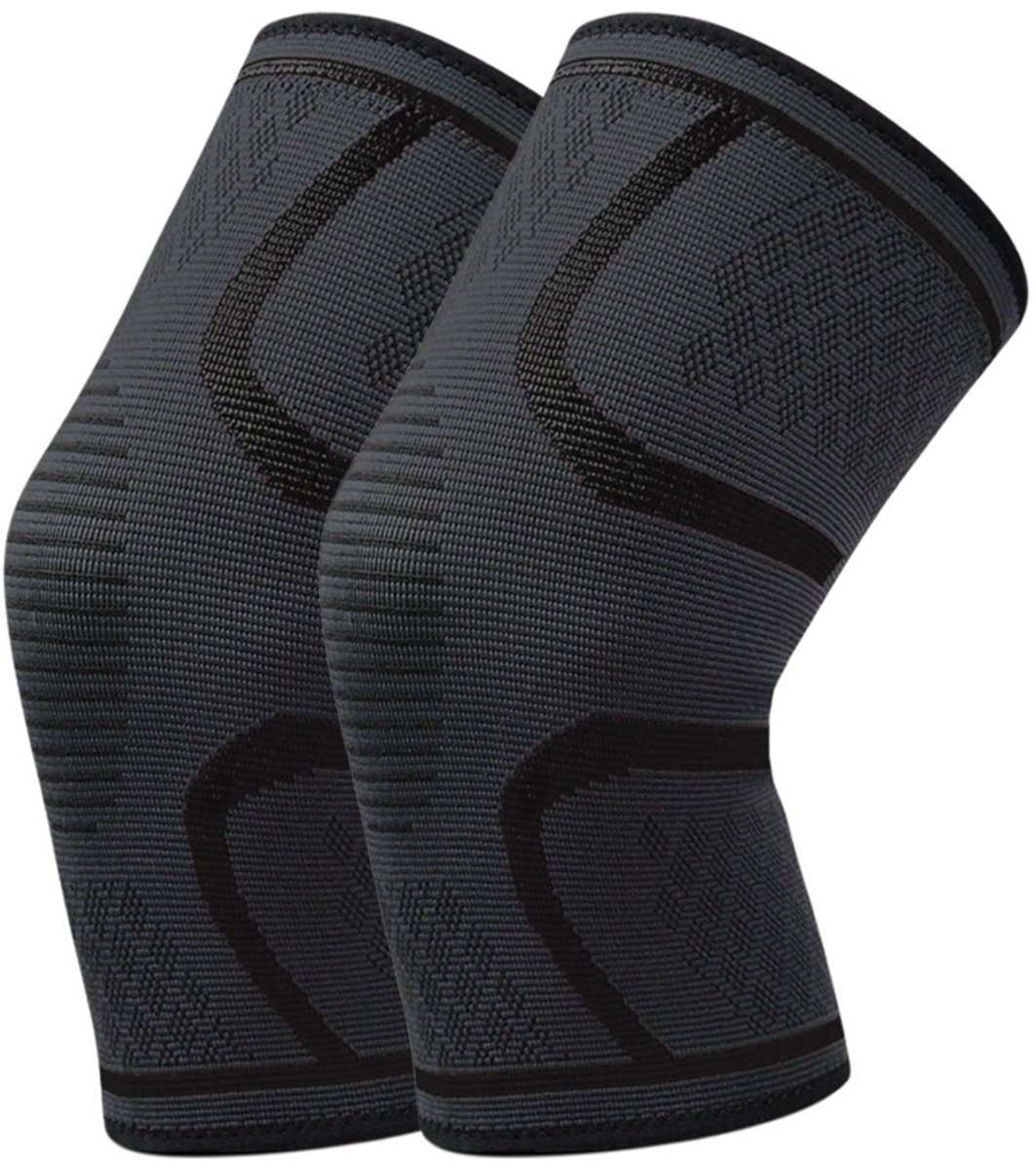TOVBMUP Compressie Knie Brace - Sportkniebrace - Elastisch Bandage - knielend - Sport Ondersteuning - Knee Support - Orthopedische kniebrace - Geschikt bij meniscusscheuren en verlichting van kniepijn - Maat: M - 2 stuks - Zwart