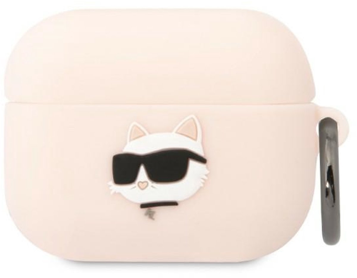 Karl - Lagerfeld - KLAPRUNCHP hoesje voor AirPods Pro - roze Siliconen Choupette Head 3D