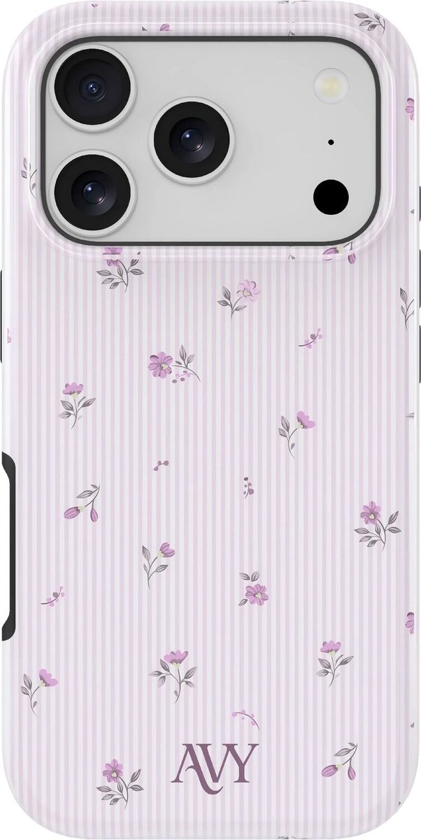 AVY Hoesje geschikt voor Apple iPhone 17 Pro | Lila Dream | Bloemen | Paars | Hard Shell Back Cover | Compatibel met MagSafe & Qi2