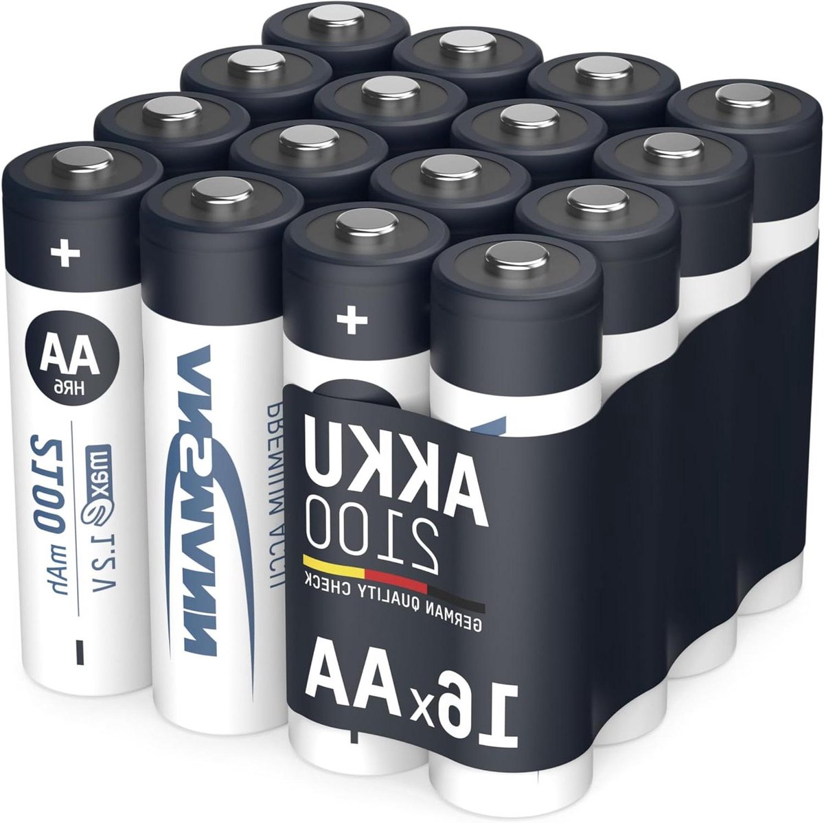 Oplaadbare Batterijen - Accu's Mignon - Apparaten Voeden - Lage Zelfontlading - 16 Stuks - Grijs
