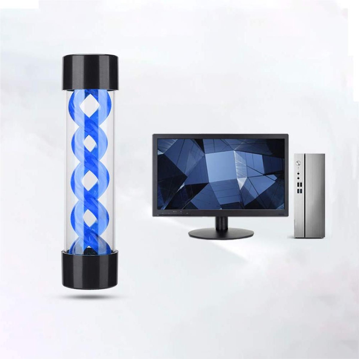 Waterkoeling Tank - PC Watertank - Computer Koeling - Versnelde Koeling - 200mm Lengte - Blauw
