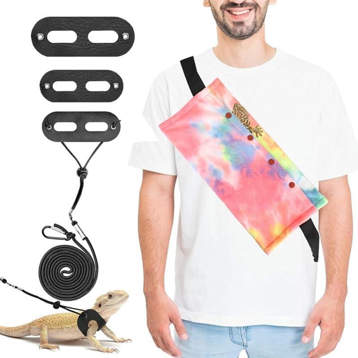 Draagtas Kleine Dieren - Reptielen Tas - Veilig Vervoer - Verstelbare Banden - 3 Maten - Rood