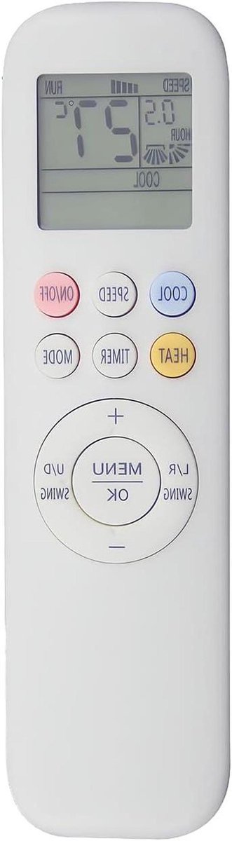Afstandsbediening Airco - Universele Controller - Airco Bediening - Geen Programmering Nodig - 13 x 3.9 x 1 cm - Zwart/Wit/Zilver