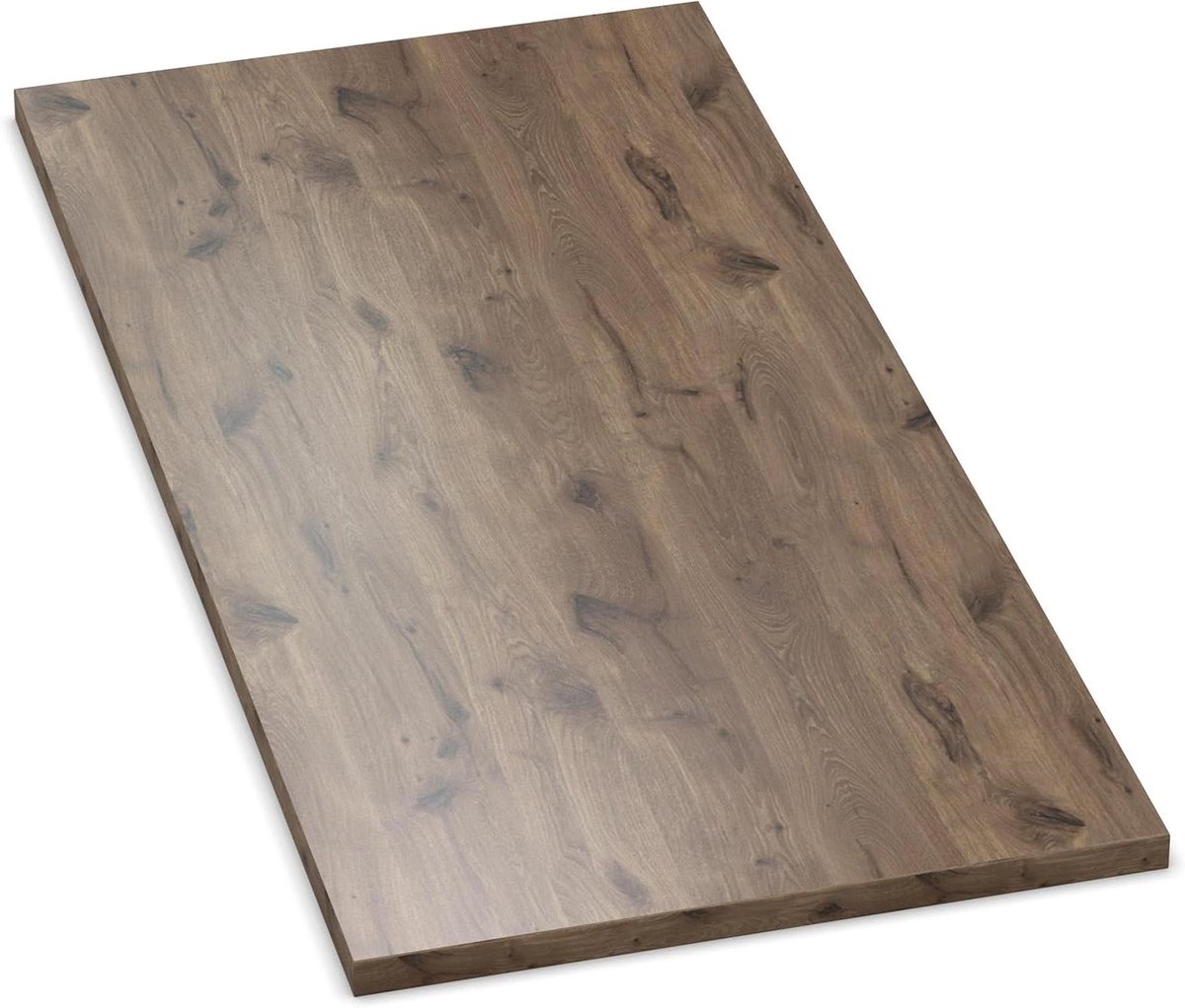 Tafelblad Hout - Bureau blad Werkblad - Meubels Maken - Krasbestendig ABS Rand - 80x80 cm - Eiken Castell