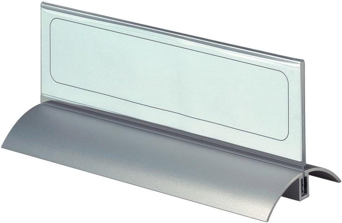 Tafelnaambord - Naambordje - Presentatie - Acryl aluminium - 61 x 210 mm - Transparant