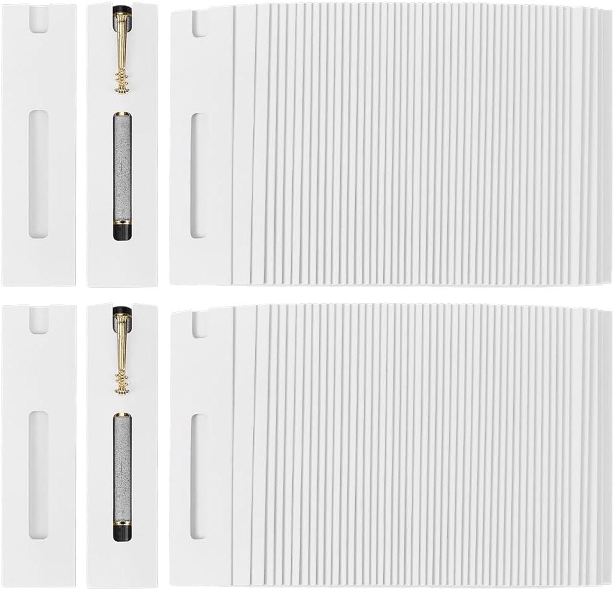 50 Stuks Geschenkdozen voor Pennen met Doorzichtig Venster, Ideaal voor Kantoorbenodigdheden en Cadeaus, 15,5 x 3,8 cm