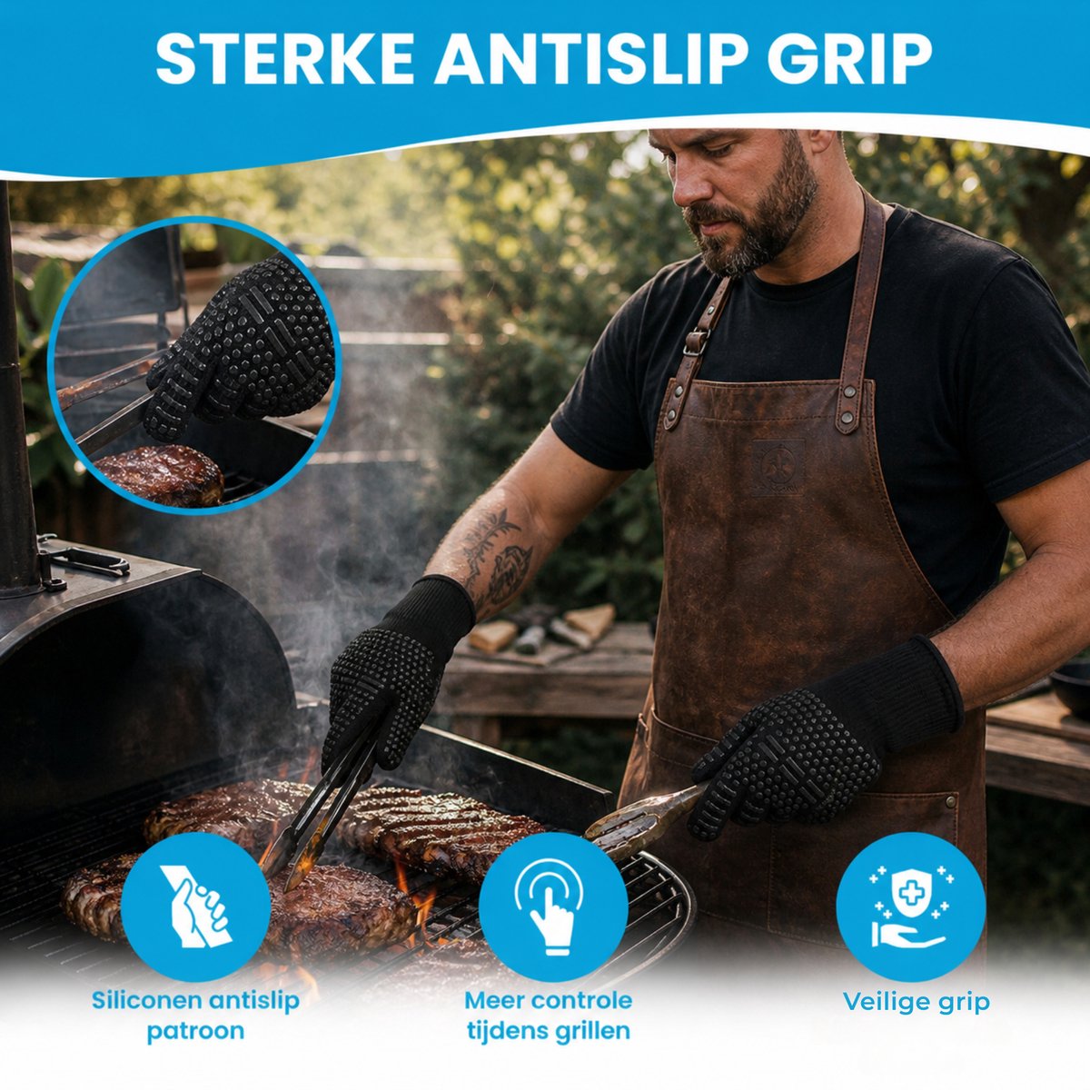 BBQ BBQ 500°C Hittebestendige Handschoenen - afbeelding 2