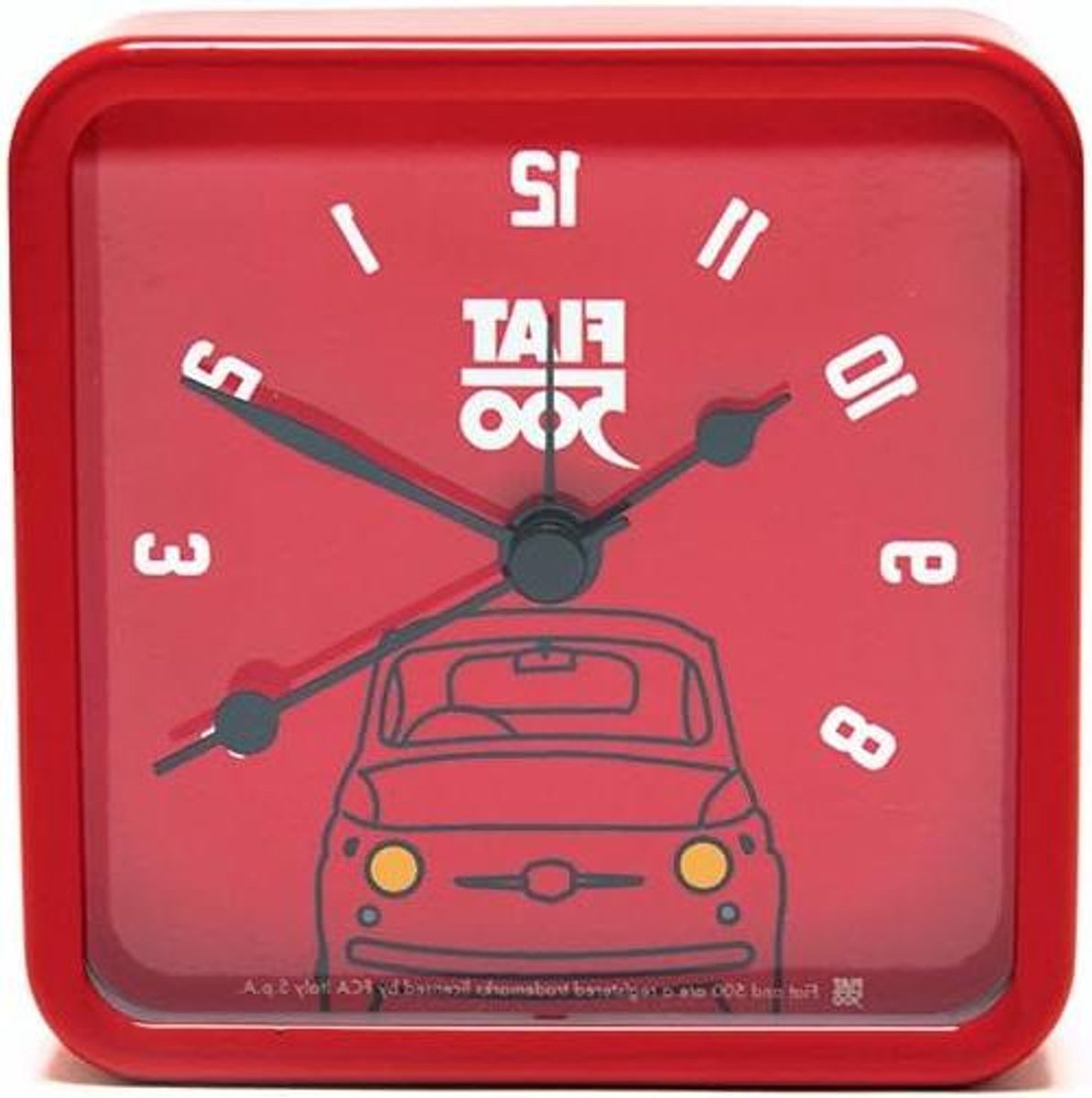 Vierkante Tafelklok - Wekker Metaal - Tijd Weergeven - Traditioneel Design - 8x8x3 cm - Rood