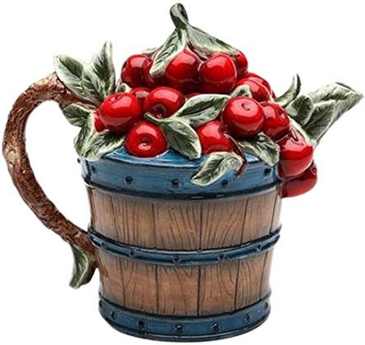 Theepot Keramiek - Decoratieve Pot - Keukendecoratie - Gedetailleerd Design - H 16 cm - Rood