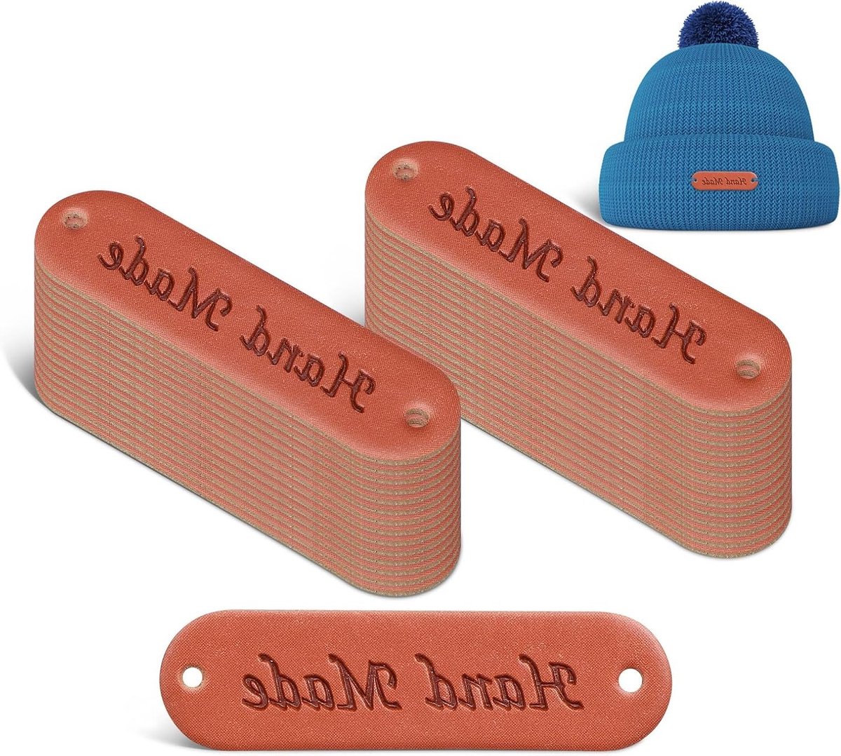 30 Stuks Handgemaakte Labels voor Gehaakte Items - Reliëf Tags voor Kleding en Accessoires
