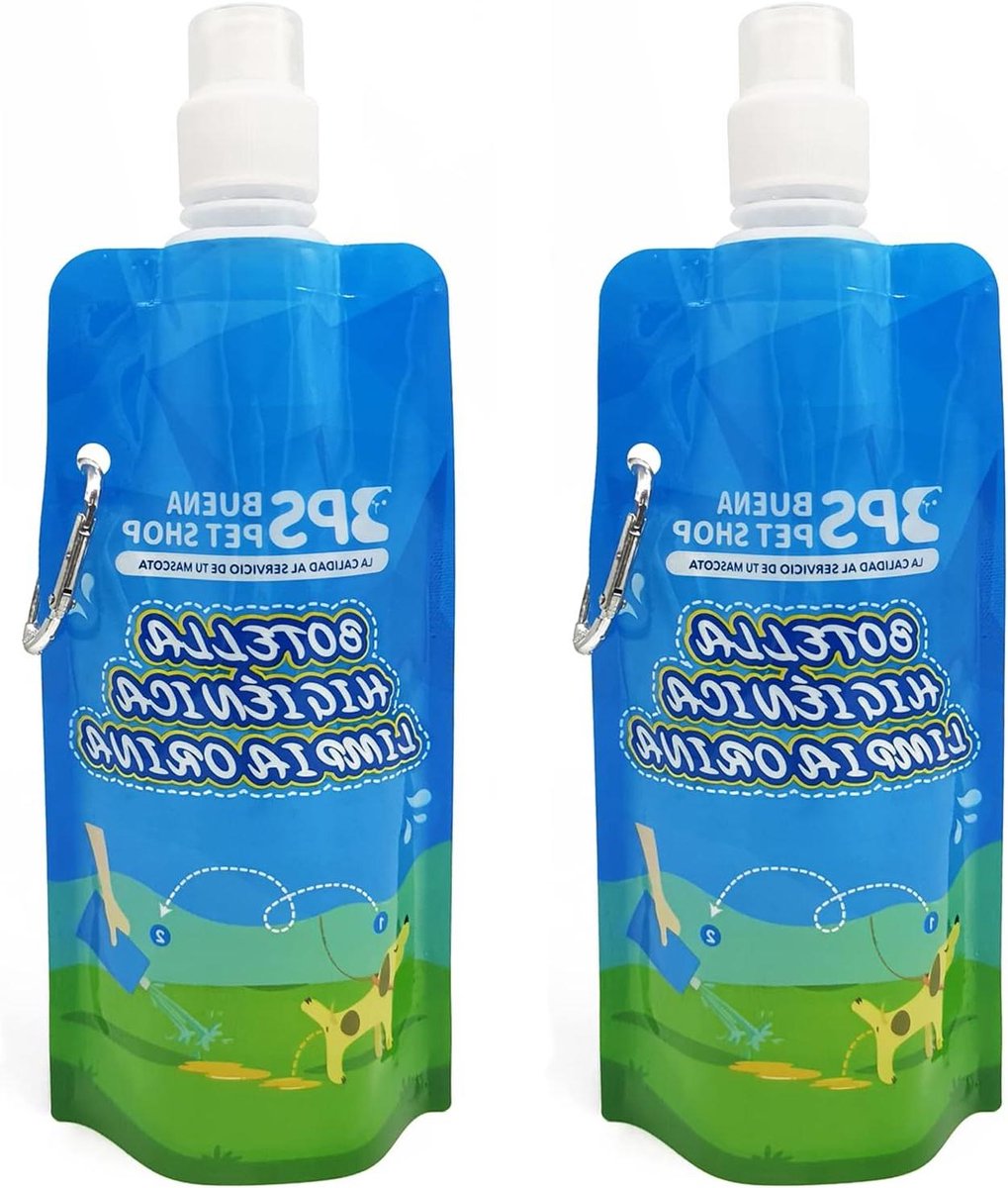 Hygiënische Fles Hond - Reisfles Water - Hond Uitlaten - Met Karabijnhaak - 500 ml - Niet gespecificeerd