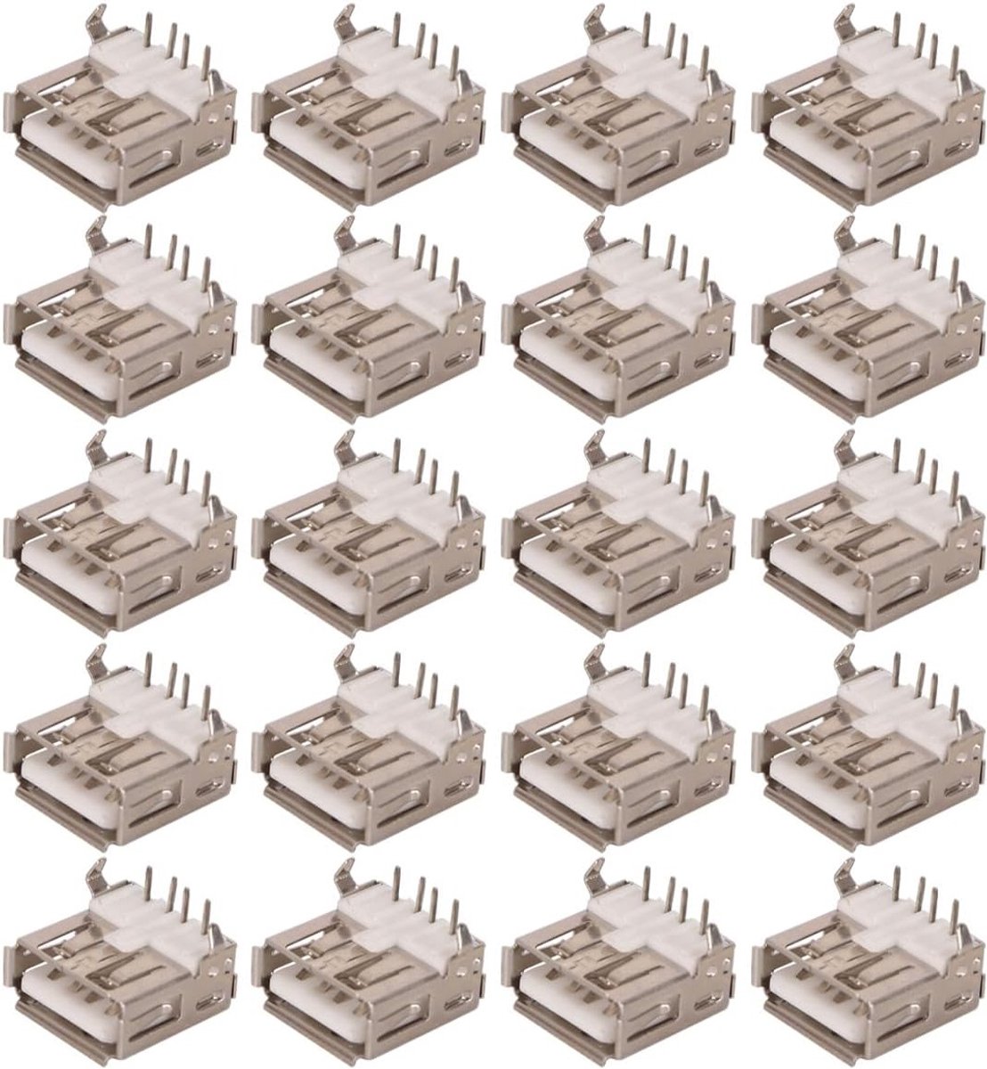 20 Stuks USB 2.0 Type A Vrouwelijke Aansluiting, Oplaadinterface en Reparatieadapter voor Apparaten