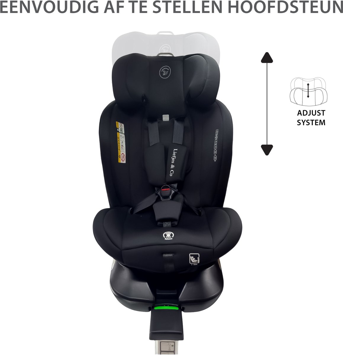Liefjes & Co Growsafe Autostoel – i-Size 4-in-1 – 360° Draaibaar – ISOFIX & Steunpoot – Groep 0/1/2/3 (40–150 cm) thumbnail 6