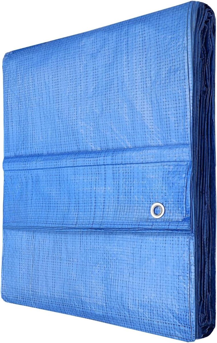 Afdekzeil - Beschermzeil Zeil - Objecten Beschermen - Waterdicht UV-bestendig - 10 x 12 m - Blauw