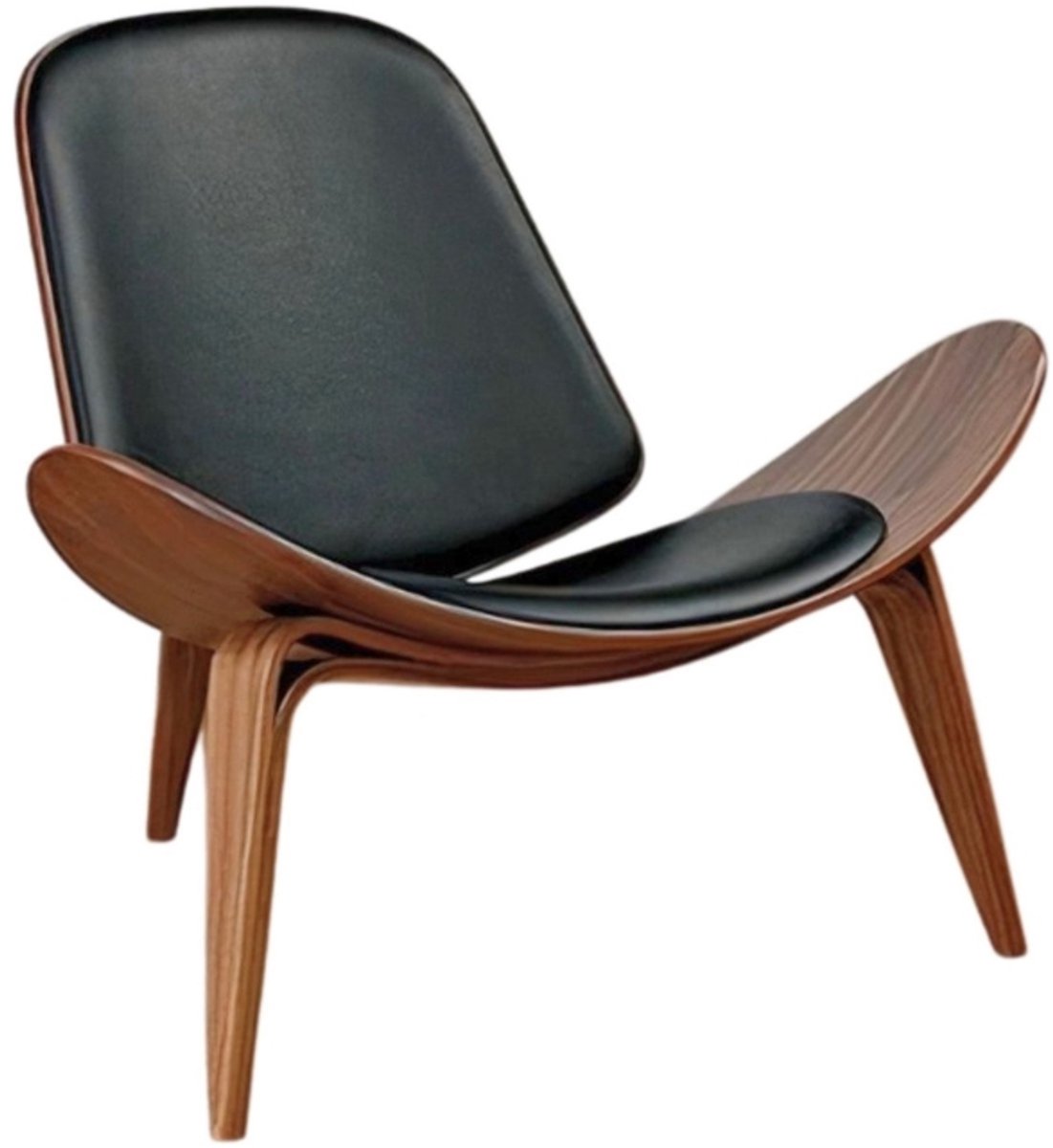 Chair - Stoel - Hout - Walnoot - Zwart - Fauteuil