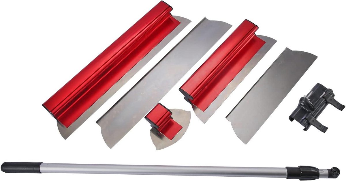 Skimming Blade Set - Afschraapmes Set - Muren Egaliseren - Roestvrij Staal - 2x 16" en 2x 24" - Zilver