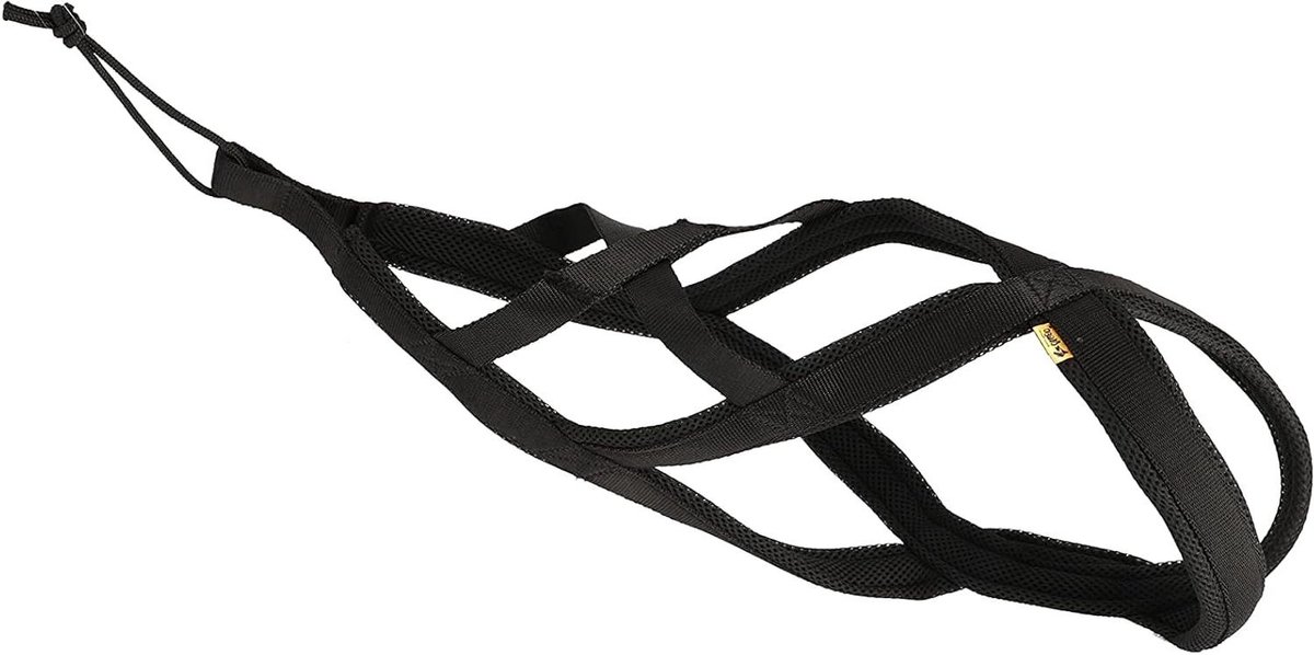 Hondentuig SLED - Trekharnas Canicross - Hondensport Training - Zachte Voering - M Medium - Zwart