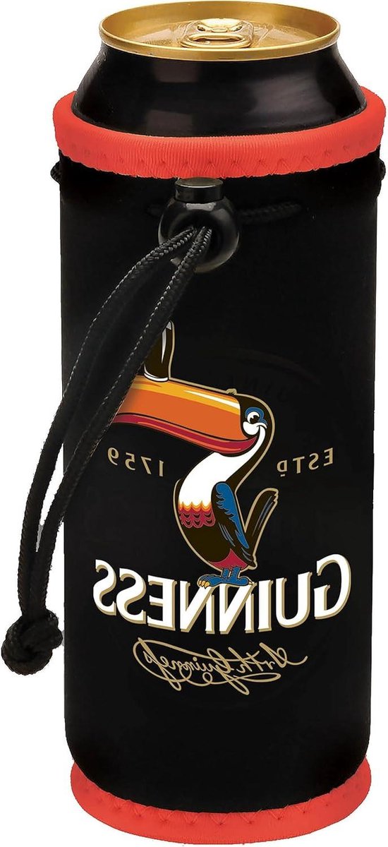 Drankkoeler - Blikkoeler Fleskoeler - Dranken Koel Houden - Met Toekan Design - 500 ml - Zwart