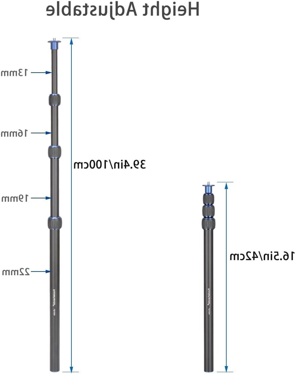 Camera Monopod 100cm/40" Aluminium Extension Rod voor Tripod en DSLR Camera, Telescopische Steun voor Stabiliteit en Beweging
