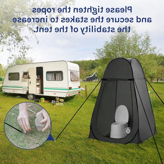 Pop-up Privétent - Mobiele Kleedkamer - Outdoor Douchen - Directe Opbouw - 150 x 150 x 190 cm - Zwart van POP — afbeelding 4