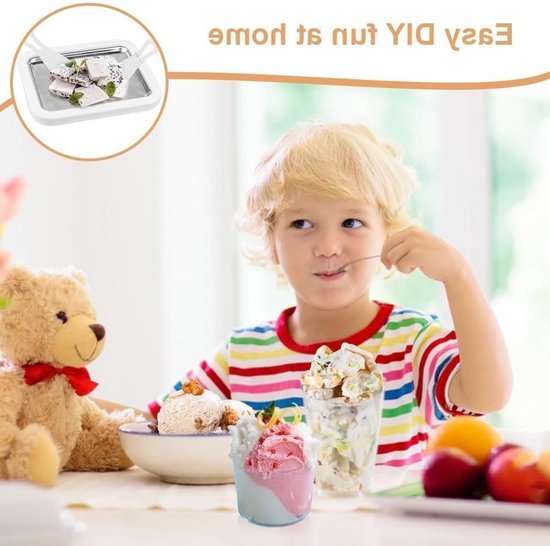 Zelfgemaakte Rolijs: Roller Pan met 2 Spatels voor Sorbet, Frozen Yogurt en Gelato, DIY IJs Machine — afbeelding 2