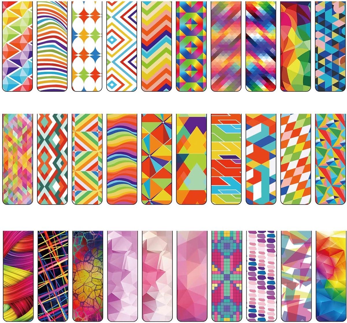 Magnetische Boekenleggers voor Kinderen - 30 Stuks met Diverse Patronen voor School, Verjaardag en Cadeaus