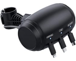 Allecto Plus - Auto laadkabel met 3-in-1 functie voor Android/Type C - Handig auto laadstation met intrekbare kabel voor passagiers op de achterbank