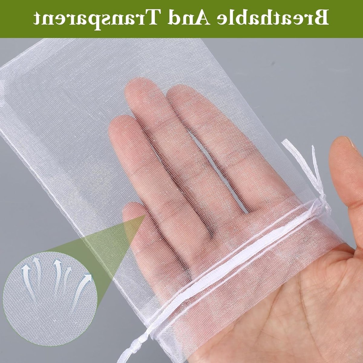 100 stuks druivenbeschermzakken 15 x 10 cm met trekkoord voor optimale fruitbescherming tegen wespen, vogels en insecten