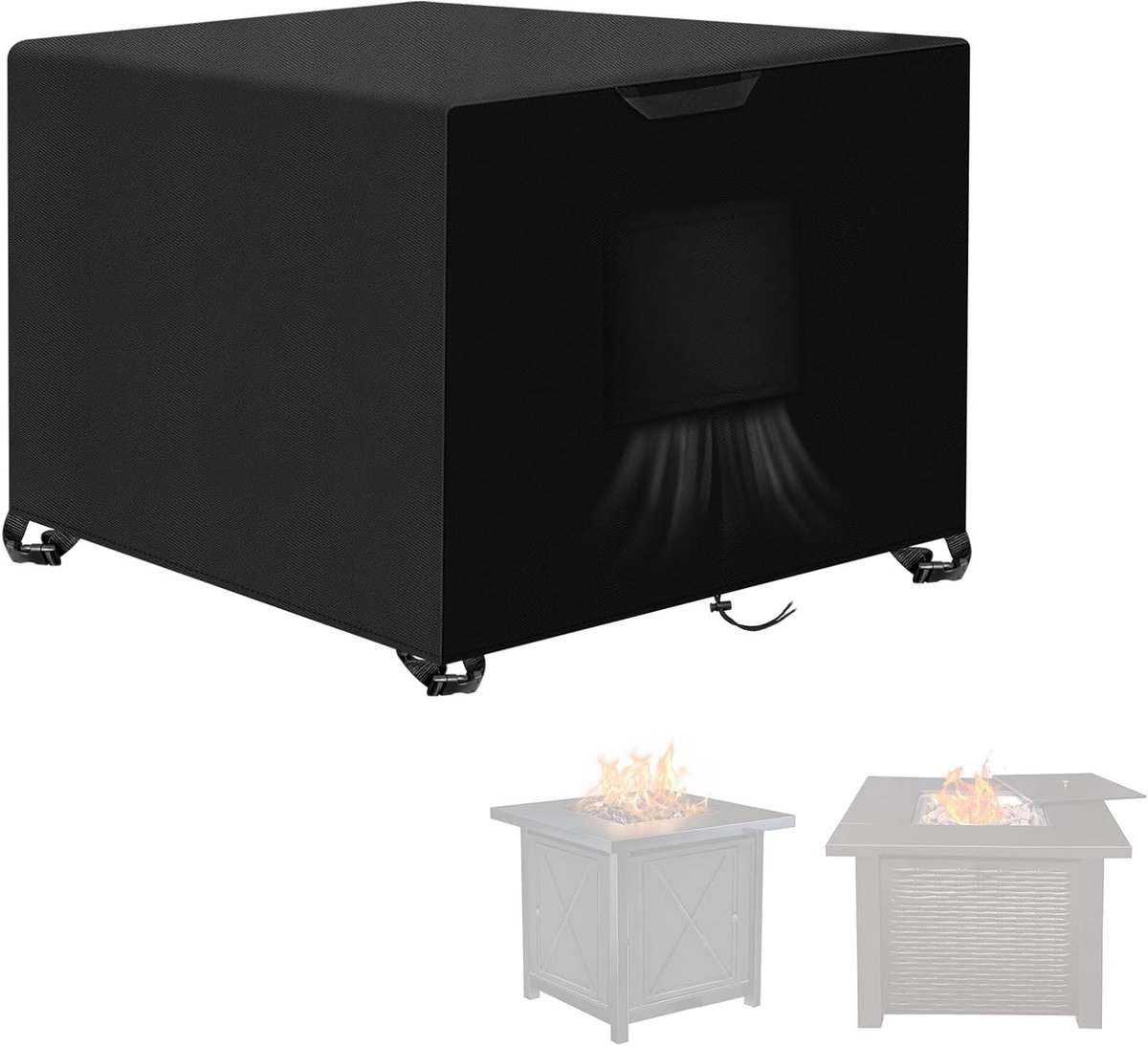 Beschermhoes voor vierkante vuurkorf 83x83cm - Waterdicht en weerbestendig - Buitenhaard/tuintafel bescherming
