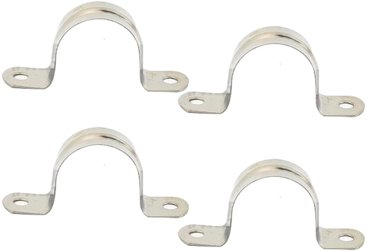 Dailygoody - Pijp Strap Klem - Roestvrij Staal - Duurzaam en Stevig - Zilver - U Vormige Pijp Clips - Geschikt voor Buisbevestiging - 4 Stuks