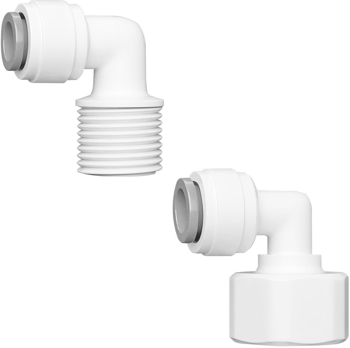 Dailygoody - 2Pcs RO Water Filter Fitting - 1/2" naar 3/8" Elbow Quick Connect
