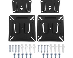 Monitor Muurbeugel - Set van 2 - Compatibel met 14-24 Inch LCD TV Monitoren - Max Belasting 30LBS 15kg - Industriële Scherm - Geschikt voor Reclame Machines - Zwart - Tot 100x100mm