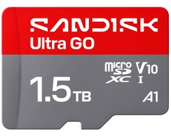 SanDisk microSDXC Ultra GO 1,5TB (UHS-I, V10, U1, C10, A1, R190 MB/s, Full Video HD