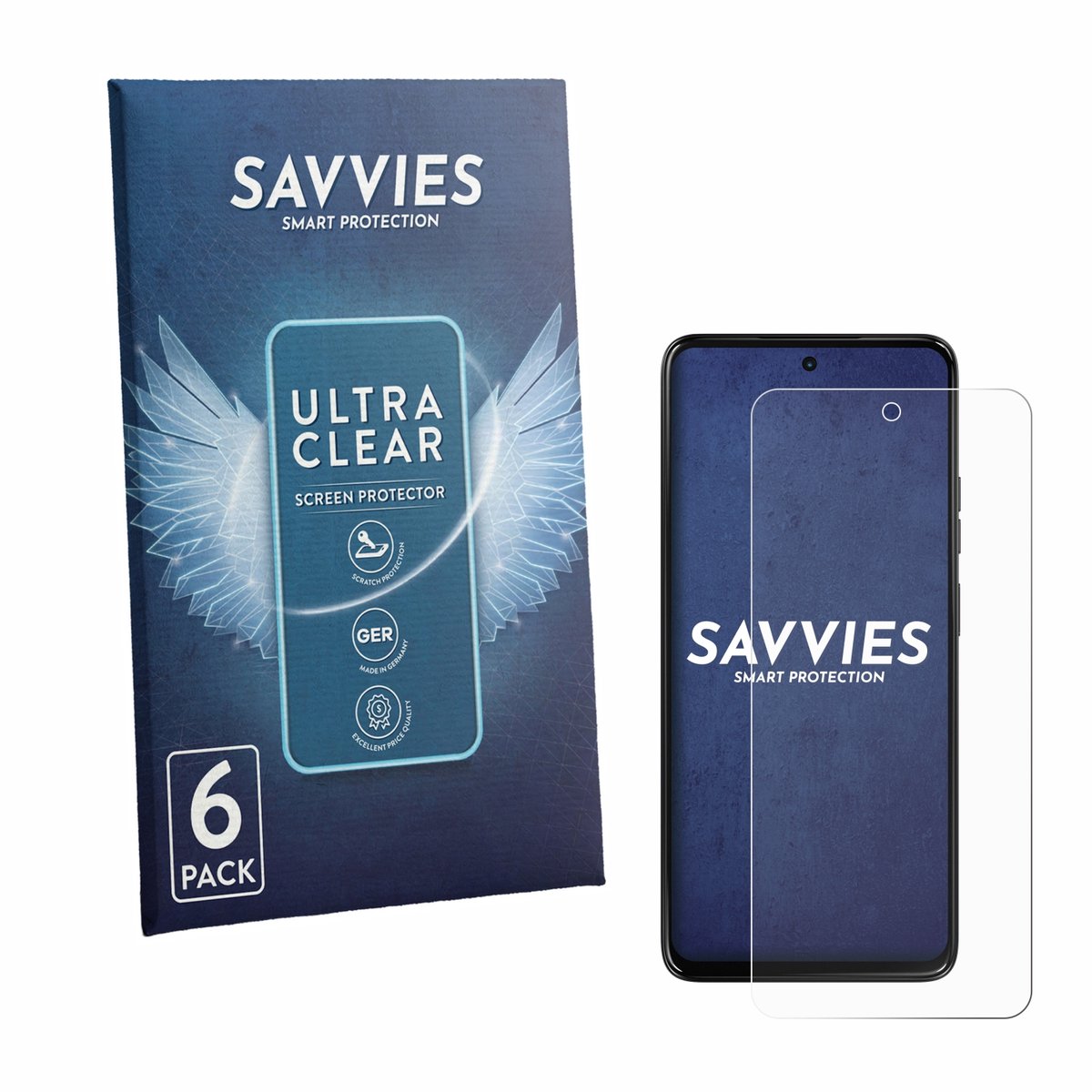 Savvies - Screenprotector voor Motorola Moto G47 - Folie Beschermfolie transparant 6 Stuks