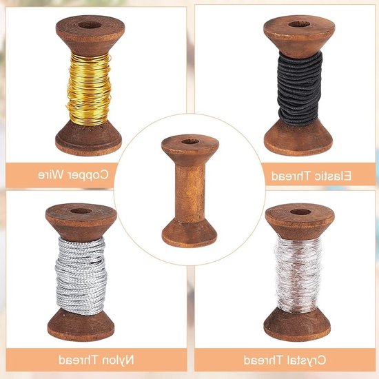 20 Stuks Antieke Houten Spoelen van 40mm voor DIY Projecten, Weven, en Creatieve Kunstwerken van Merkloos — afbeelding 3