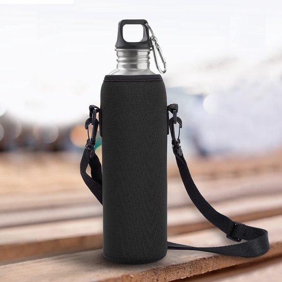 Dailygoods- Waterflesdrager Geïsoleerd - Verstelbare Schouderriem - Draagbare Bidonhouder - Bescherming tegen Schade - Geschikt voor Water-/Theeflessen - Licht Elastische Opening — afbeelding 4