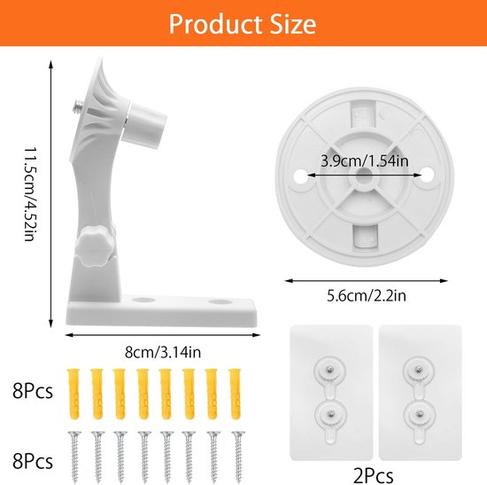 Dailygoody - Camera Wandhouder Set - Bevestigingsbeugels voor Bewakingscamera - Duurzaam en Robuust - Compatibel met Tp-Link Tapo en Kasa - 180 Graden... van Merkloos — afbeelding 4