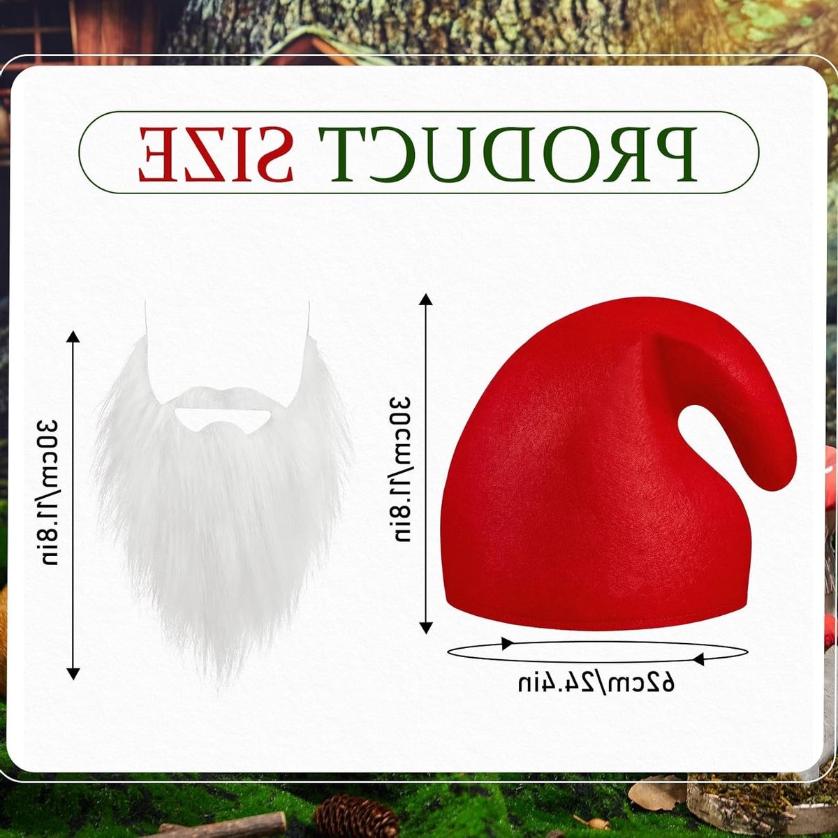 Dwarf Kostuum Set met Witte Hoed voor Carnaval, Halloween en Feestjes - Grappige Gnoom Hoed voor Volwassenen