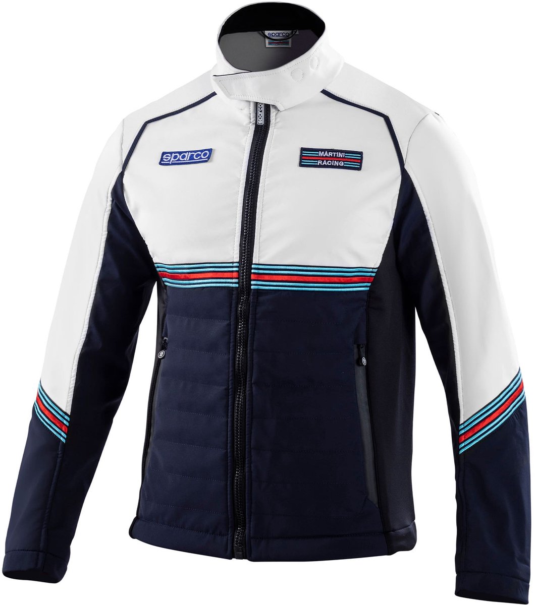 Sparco Martini Racing Softshell Jas Heren & Dames Racing Softshell Blauw
