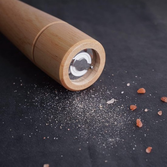 Verstelbare Zoutmolen met Keramisch Maalsysteem van Rubberhout - 22 cm Hoog, Onderkant DIA: 5,5 cm, Perfect voor Keuken en Tafeldecoratie van Merkloos — afbeelding 5