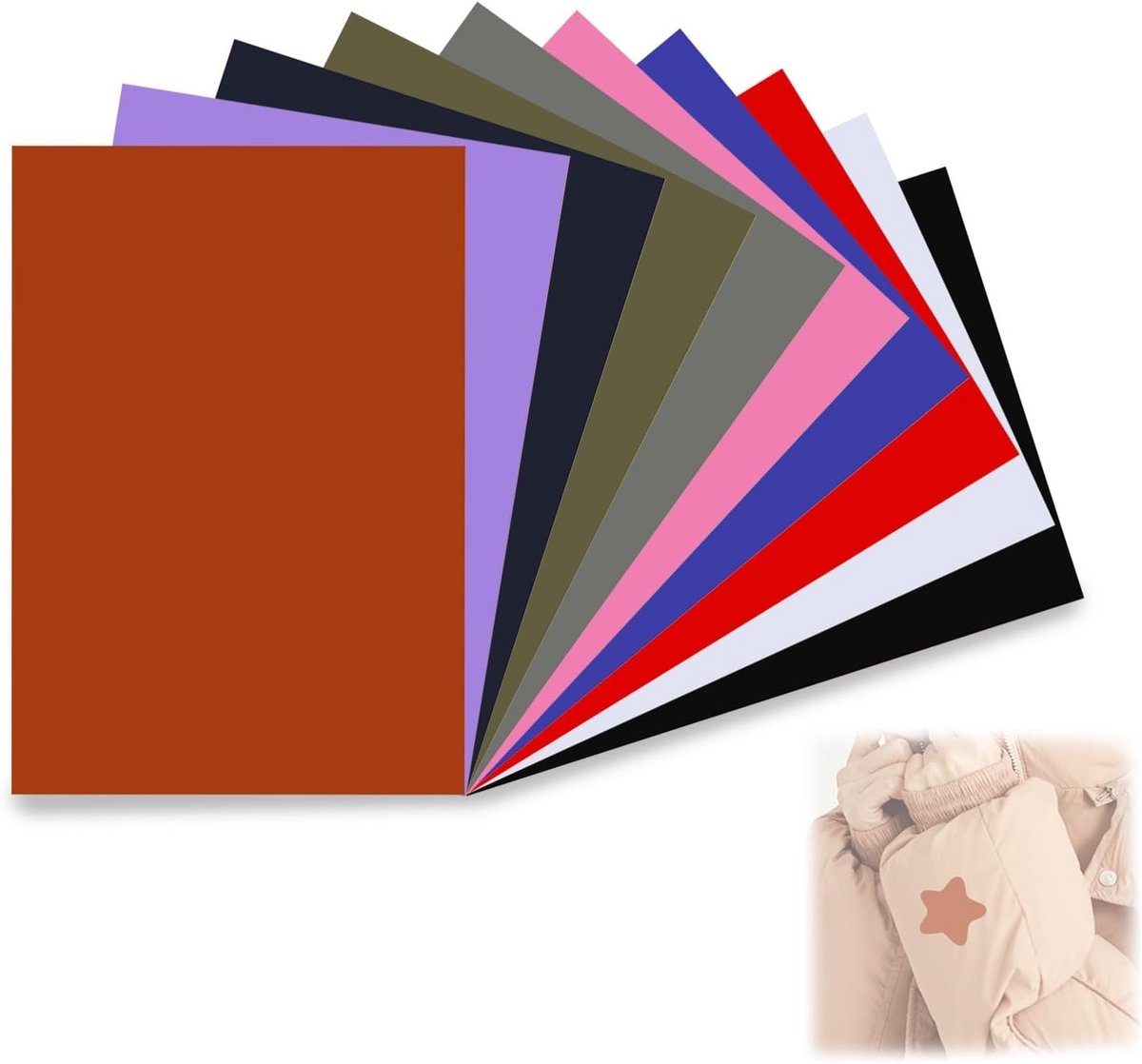Set van 11 Waterdichte Nylon Reparatie Patches voor Jassen, Tenten en Slaapzakken - Ideaal voor Buitenkleding (25 x 15 cm)