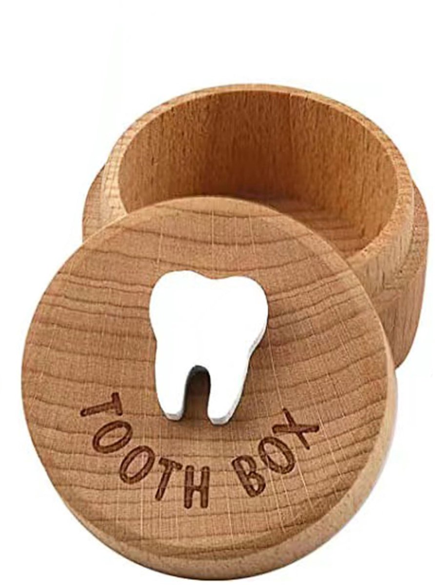 Store_7 - Babytandendoosje - Houten Babytandendoosje - Uniek ontwerp - 5x5 cm - Doopcadeau - Voor nieuwe ouders - Geschikt voor jongens en meisjes