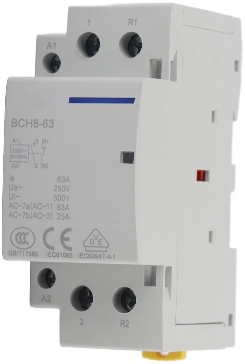 Dailygoody - AC Switch - 2P 1NO 1NC - 63A - Din Rail Mount - Hoogwaardige schakelaar - Voor huishoudelijk gebruik - 24V/220V/230V