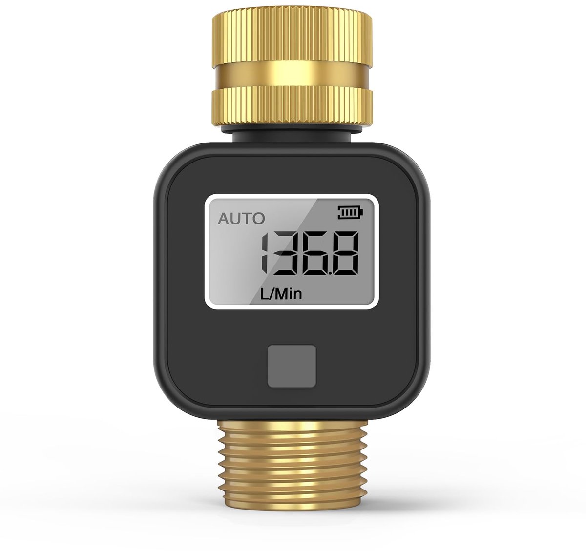 carmdering - Digitale Watermeter - Digitale Debietmeter - Waterverbruiksmeter - Realtime Debitieweergave - Vier Meetmodi - Volledig Koper - IP44 Bescherming - Eenvoudige Installatie - 1 Stuk