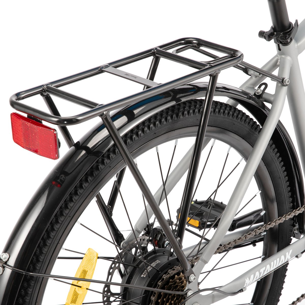 HILAND Matawak elektrische stadsfiets - 26 inch - 250W motor - 60km actieradius - 36V 10.4Ah accu - Shimano 7-versnellingen - Unisex -Grijs thumbnail 3