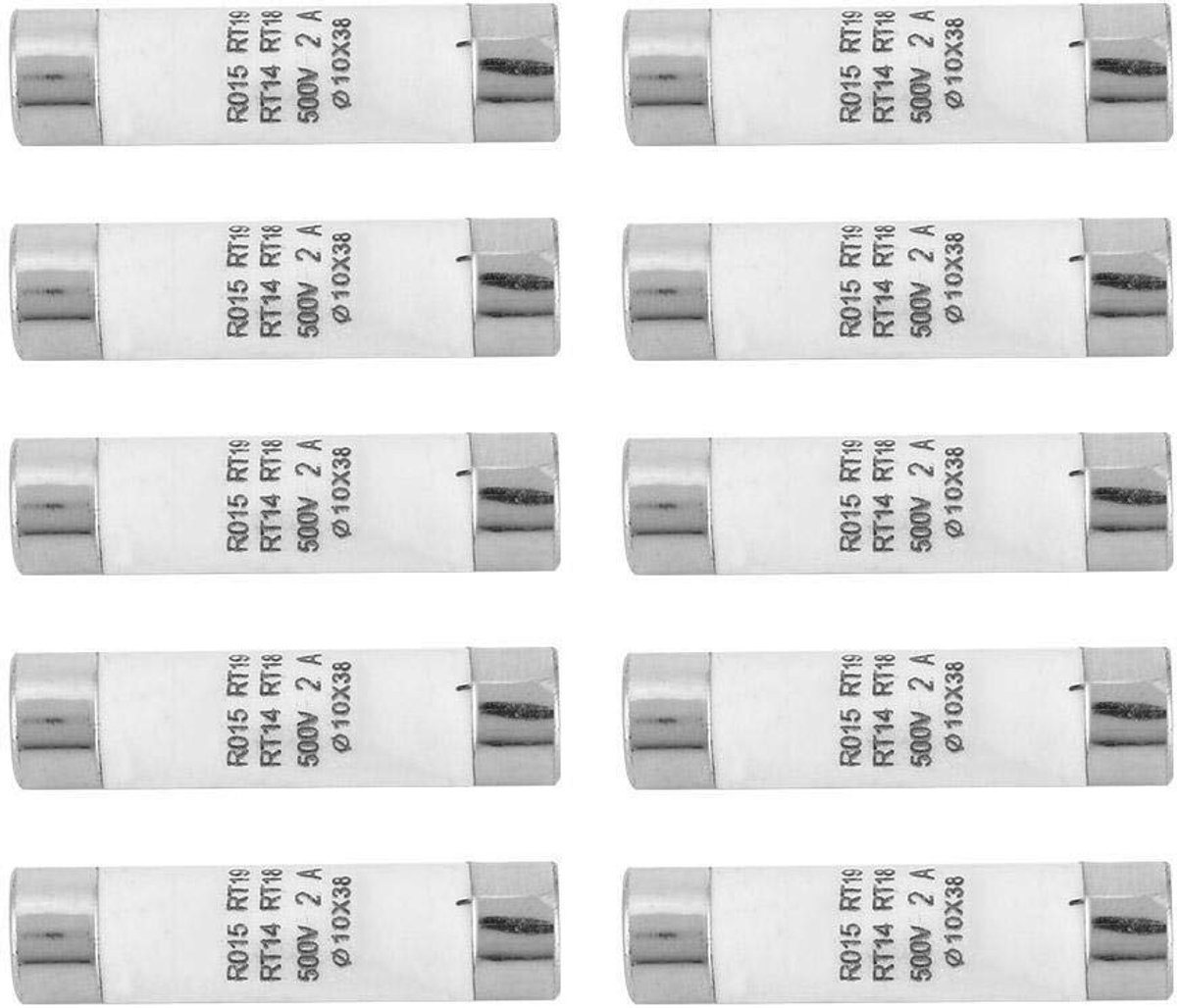 Dailygoody - Cilinderslot - Capaciteit - Afsluitcilinder - 10 x 38 - 380-500 VAC - 2 A - 10 stuks - Elektrisch - Geschikt voor deuren - Zilverkle