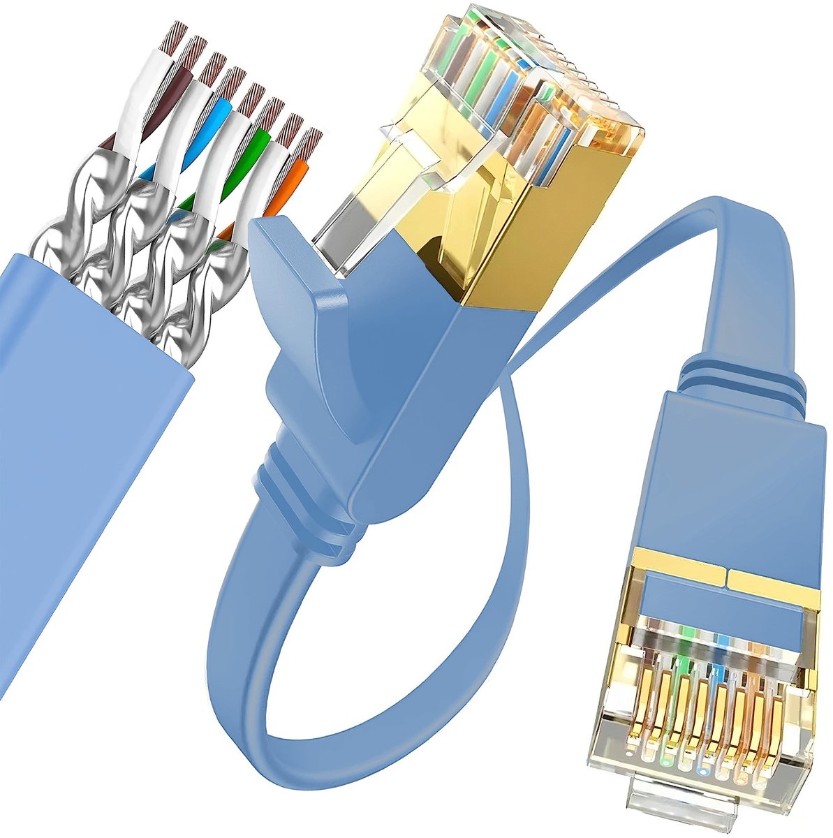 Dailygoody - Cat 7 Ethernet Kabel 1m - 10GB/s - Schokbestendig RJ45 Netwerkkabel voor Gaming en Laptop