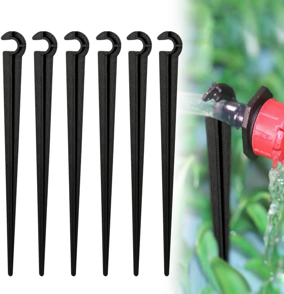 IMstore - Drip Irrigation Poles - Drip Systeem - Robuuste plastic pegs - Geschikt voor tuin en planten - 100 stuks - Voor groentetuinen en bloemenb...