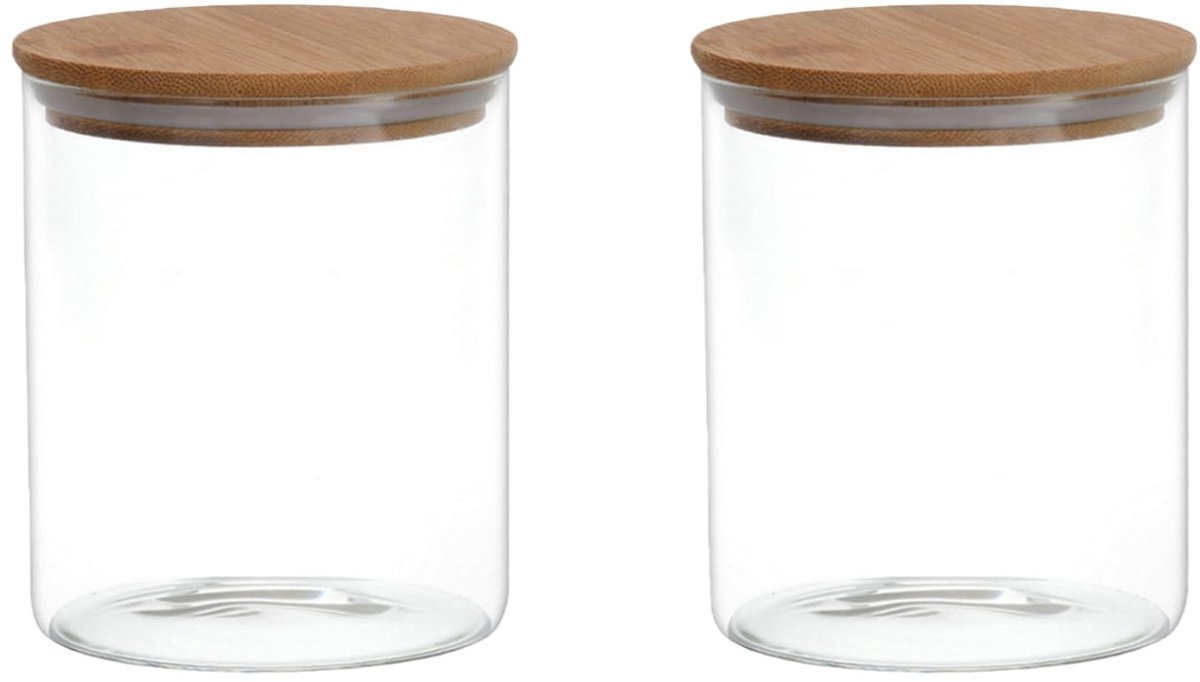 Dailygoody - 2x200ml Transparante Glazen Opbergpotten met Luchtdichte Deksel