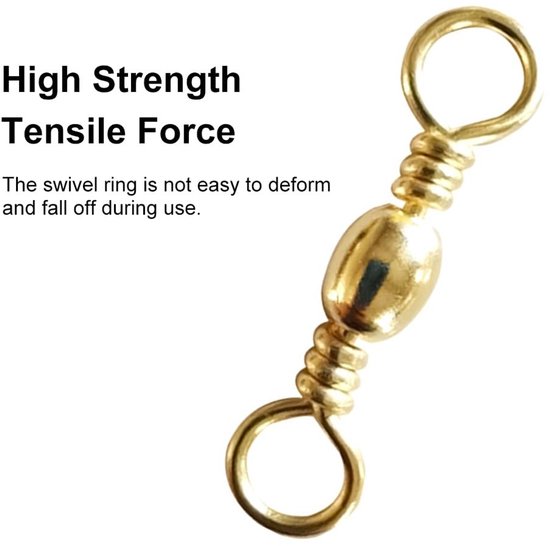 Dailygoody - Visserij vat wartels - Vissen Connector - 360° flexibele rotatie - Goud - Zoutwater zoetwater - 100 stuks - Hengelsport — afbeelding 5